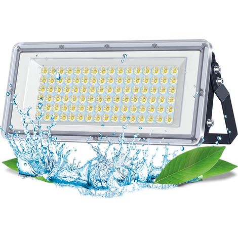 Projecteur Exterieur LED 100W, 10000LM 7000K Spot LED Extérieur IP67 Imperméable, 85-265V Lampe Exterieur pour Jardin Terrasse Garage Usine