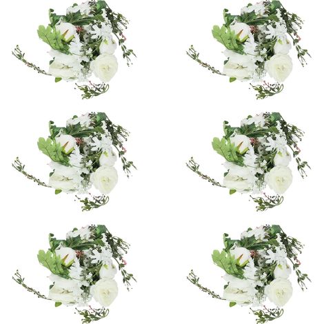 Guirlande de Fleurs Artificielles, Matériau en Soie, Décoration Polyvalente, Blanc, M-b (1/2)