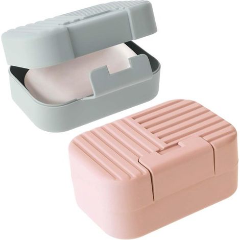 Jaboneras de viaje - Juego de 2 - Impermeables y compactas - Jabonera con tapa para viajes y acampada (1/5)