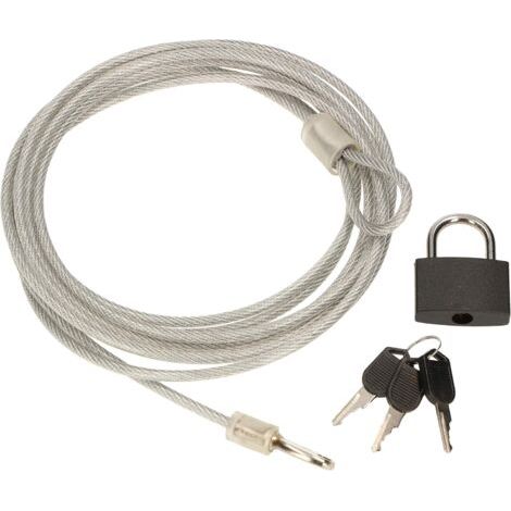 Cadenas 30 mm avec câble en acier 4 mm x 3 m - Serrure antivol pour vélo.-NANOTEH (1/5)