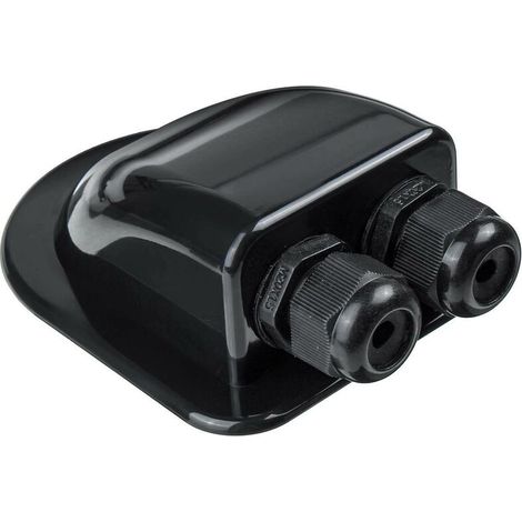 ABS Double Solar-Cable-Entry-Gland-Housing, Weatherproof Cable Entry Plate for All Cable Types Black (1/4)