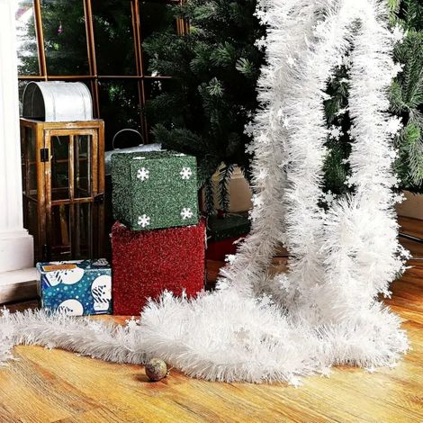 Guirlande Métallique Torsadée - 2 M - Blanc Brillant - Décoration Fêtes Intérieur Extérieur - 1 Pièce (1/5)