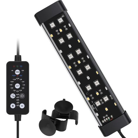 1 Éclairage Led Submersible, 8W, Spectre Complet, 9 Couleurs, 10 Niveaux, Pour Aquarium 20-43cm
