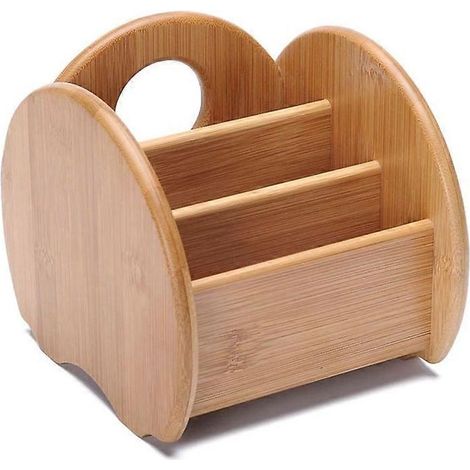 Collection de télécommandes pour table basse, étagères en bambou et bois, S (1/5)