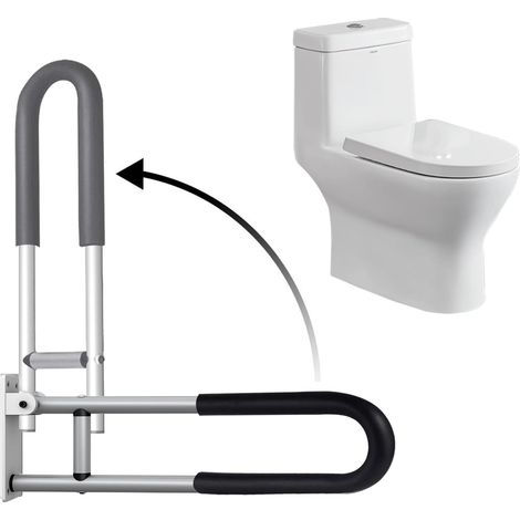 60 cm langer, klappbarer Toilettenhaltegriff für Menschen mit Behinderungen, U-förmig und zur Wandmontage, für die Sicherheit älterer Menschen