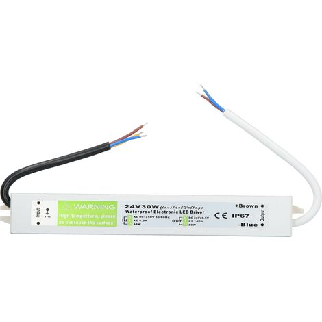 30W AC90‑250V Waterproof Power Supply Transformer Adapter Thin LED Power Supply DriverDC24V (1/5)