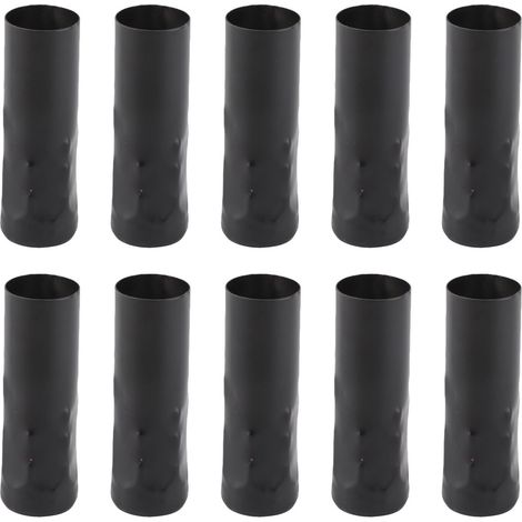 Lot de 10 tubes métalliques E14 pour douilles de bougies, socles de lampes, accessoires d'éclairage, 25 x 80 mm, noirs (1/5)