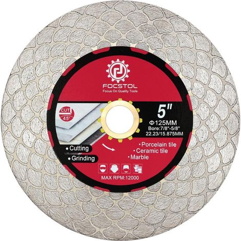 Trennscheibe Diamant Fliesen Keramik Granit Schneiden 125mm (1/5)