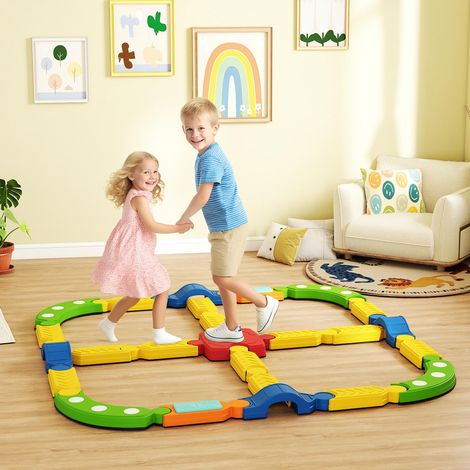 Poutre d’équilibre pour enfants, multicolore, plastique, antidérapant, cadre interactif
