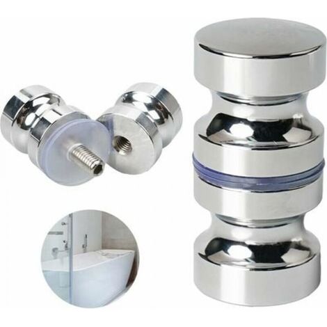 YMYNY Bouton de Porte de Douche Poignée de Porte Rondes en Alliage D'aluminium pour Salle de Bain Porte en Verre Porte Coulissante (1/4)