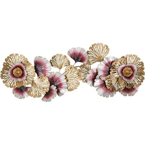 Pannello decorativo in ferro colore rosso e oro per decorazioni ambienti -130 x 54 cm (1/5)