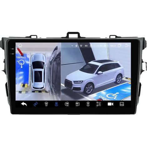 Reproductor multimedia para coche, pantalla táctil inteligente, compatibilidad con smartphones, compatible con Toyota Corolla E140/150 2007-2011, cámara 360 QS8 (1/2)