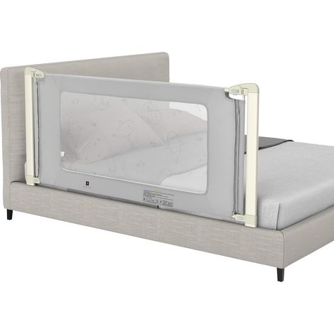 COSTWAY 180 cm Barandilla de Cama Bebe, Altura Ajustable 80-95 cm, Barrera de Cama con Accesorios de Conexión para Camas Dobles,Queen y King (1/5)
