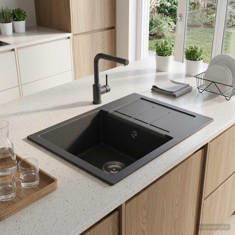 vidaXL Lavello cucina una vasca Granito 62 x 50 x 20 cm Grafite (1/5)