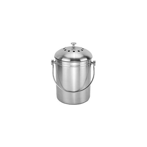 5L Seau à Compost en Acier Inoxydable Poubelle à Compost pour Comptoir de Cuisine Bac à Compost de Cuisine Seau à Compost Cuisine Compost avec Couvercle,Composteur de Cuisine pour Déchets Alimentaire