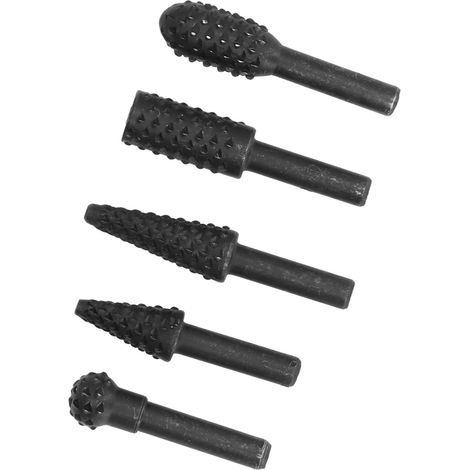 Lot de 5 fraises rotatives HSS pour le travail du bois, la sculpture et le bricolage, avec queue de 6,35 mm (1/4 po). (1/5)