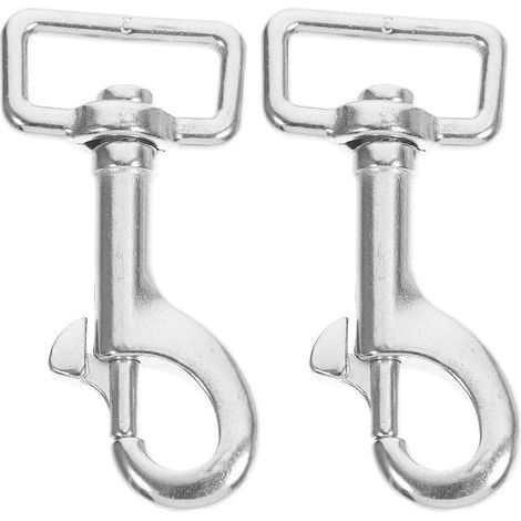 federbelastete Drehkarabinerhaken für Hundeleinen, Gurte und Gürtel. – 7,20 x 3,80 x 0,70 cm – Silber (1/2)