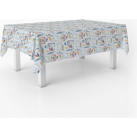 Nappe Toile cirée Lavable rectangulaire 100x140 cm Segre Bleu (1/4)