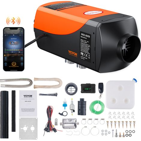VEVOR Calentador de Aire Diesel 12V 8kW Consumo 0,16-0,62 L/h Calefacción Estacionaria 836°C Ajustable 20-25m² Control Inteligente con LCD Bluetooth Mando a Distancia Tanque de 10L para Camión Barco (1/5)