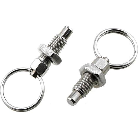 Lot de 2 boulons de verrouillage avec anneau de traction, poussoir à ressort en acier inoxydable, goupille de sécurité rétractable pour appareils électriques (M10) (1/5)