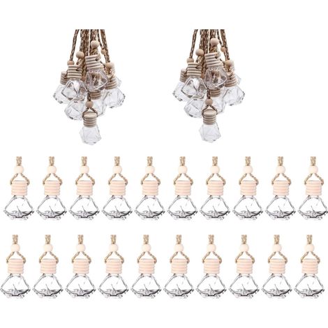 Lot de 20 Diffuseur de Parfum Suspendu en Verre pour Voiture – Bouteilles Rechargeables 8ml pour Huile Parfumée, Désodorisant Automobile pour Rétroviseur, Accessoire Décoratif pour Auto (1/5)