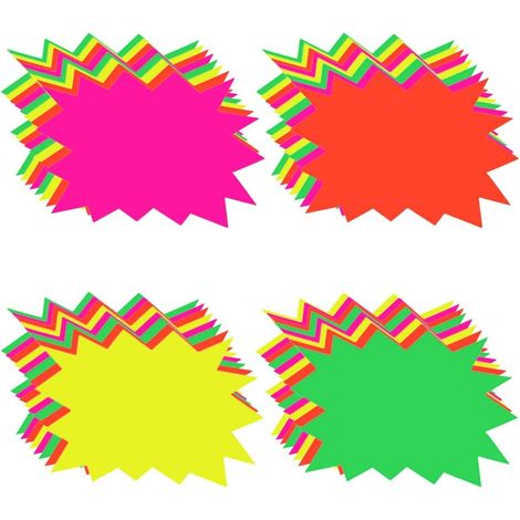 Paquete de 160 etiquetas de papel fluorescentes Starburst - Etiquetas de precio de venta al público