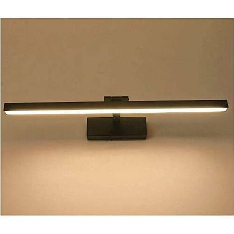 9 W/40 cm LED-Badezimmerleuchte, Spiegelschranklampe, Wandlampe mit einstellbarem Winkel, AC 85 – 265 V, 6000 K (Schwarz/Warmweiß)