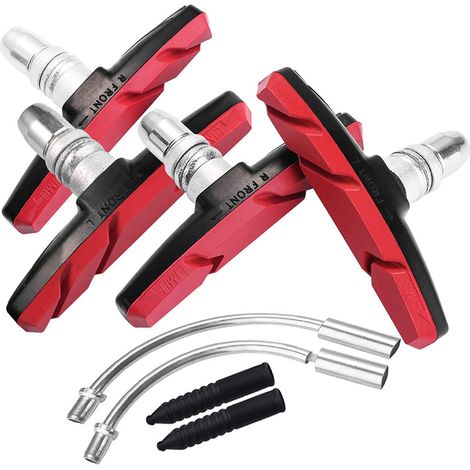 Pour les plaquettes de frein, plaquettes de frein de vélo de type V, avec écrous hexagonaux et rondelles, adaptées aux freins de type V 2 gaines de guide-câble de frein de type V, gaines de frein de (1/4)