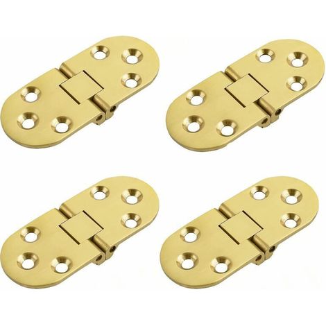 Charnières de Table Pliantes Connecteur Rabattable Montage de Meubles en Inox Pliant de 180 Degrés, 2mm d’Épaisseur, Finition de Chrome en Acier Inoxydable, 4 Pcs or