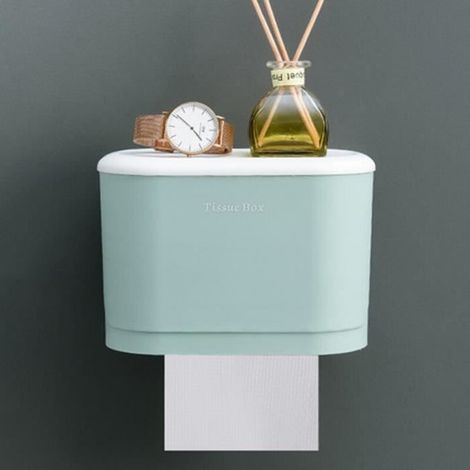 Wall-mounted toilet paper holder, towel rack, waterproof tray, paper tube, storage box.