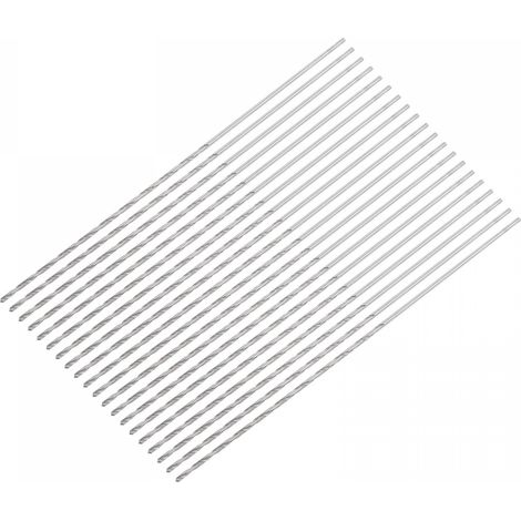 20 Pcs 0.7mm Mini Micro Forets Hélicoïdaux Haute Vitesse Acier Droit Tige Extra Long Perceuse Pointe 60mm pour Aluminium Alliage (1/5)