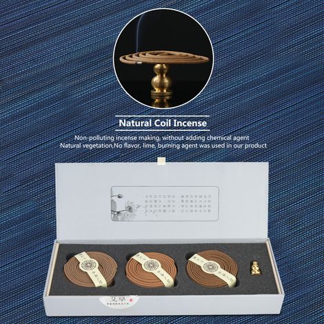 Encens naturel longue durée parfums Agilawood, Santal et Bois d'Armoise - Coffret cadeau inclus (1/3)