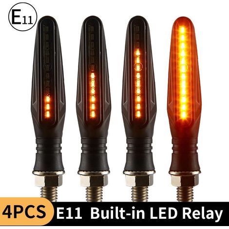 4 piezas - Intermitentes LED para motocicleta con homologación E, fila única, iluminación lateral 335 (1/4)
