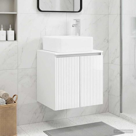 vidaXL Mobile Lavabo da Parete Bianco Lucido 49,5 x 41 x 63 cm