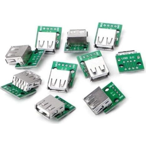 10 adaptateurs USB 2.0 femelles DIP 4 broches, connecteur droit, câble de données soudé pour téléphone portable USB-03