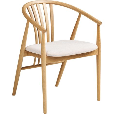 Fauteuil en bois et tissu AGUSTIN-Beige (1/5)