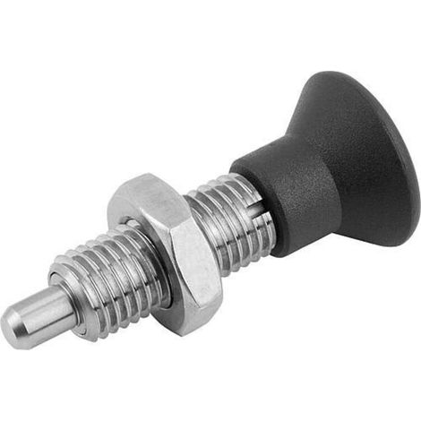 KIPP Arretierbolzen M08x1 Form H Edelstahl gehärtet Thermoplastgriff (1/3)