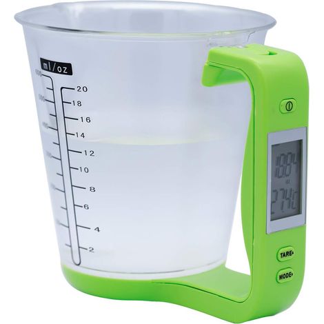 Balance De Cuisine - 1000 G - Écran LCD - Verre Doseur 600 Ml - Noir - 1 Pièce (1/5)