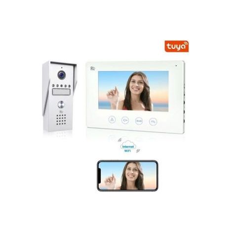 Kit Videocitofono Villa Monofamiliare Smart Monitor 7'' Wireless 2 Fili APP Smart Life Tuya (1/5)