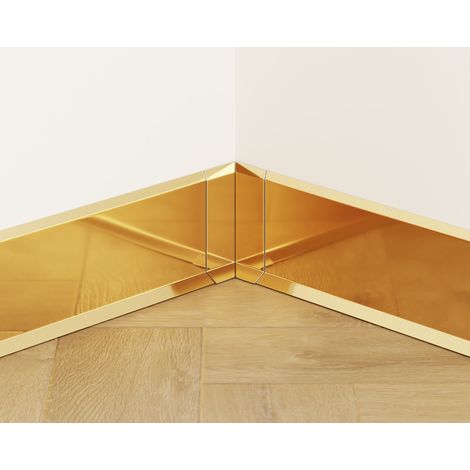 Set 4 angoli interni FLI componibili per battiscopa 6cm x 3cm x 3cm - oro lucidato (1/5)