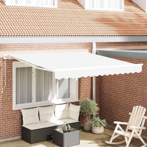 vidaXL Ausziehbare Markise Weiß 300 x 250 x 165 cm (1/5)