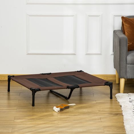 Cama para perros de exterior PawHut, cama refrescante para perros grandes, lugar elevado para dormir con estructura metálica resistente, malla transpirable para jardín y exteriores, 92 x 76 x 18 cm, m