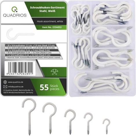 Filiyano-Assortiment de crochets à vis blancs Quadrios 22SA053, 55 pièces (1/3)