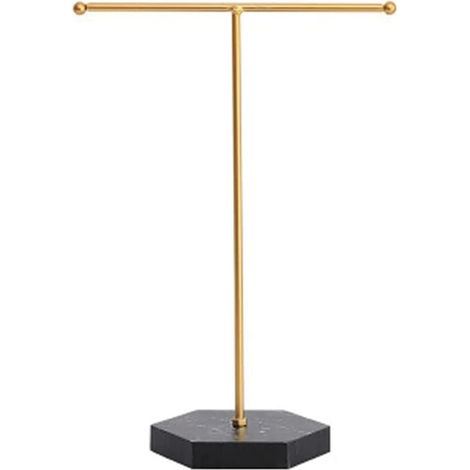 Metal Plated T-Bar Necklace Holder Display Stand Tabletop Organizer Tower for Displaying Hanging Necklaces (1/5)