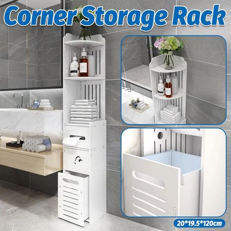 Eck-WC-Regal, mehrstufiges Aufbewahrungssystem, großes Fassungsvermögen, Badezimmerregal 4,83(6) (1/5)