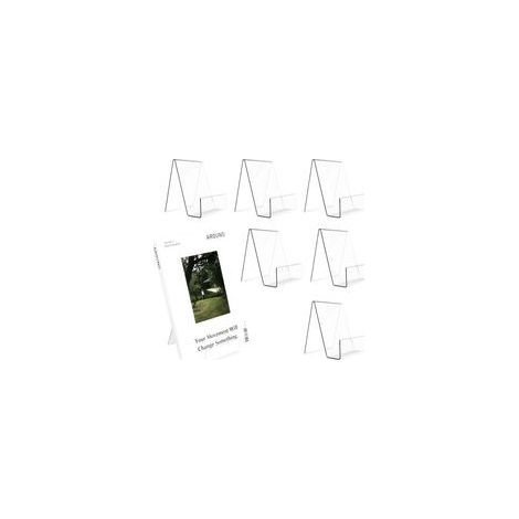10,5 x 9 x 7,5CM,7 Pièces Porte Livre, Support de Livre en Acrylique, Transparent Serre Livres, Presentoir Livre pour Bureau Librairie Écoles Bibliothèque (1/5)