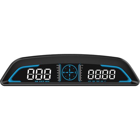 G3 Affichage Tête Haute HUD Universel pour Voiture Électrique et Thermique - Moniteur de Vitesse GPS + OBD2 avec Affichage Numérique, Écran Multifonction 5.5 Pouces, Alarme de Dépassement, Installatio