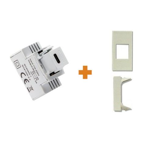 Fanton caricatore 1 USB-C 3A Ricarica rapida 18W da incasso Legrand vela bianco - 82901