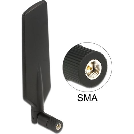 Antena LTE wlan dualband sma 1-4 dbi omni gelenk Negro rotable delock