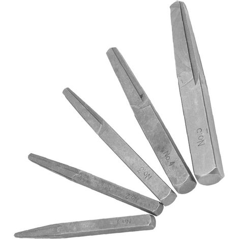 Lot de 5 extracteurs de vis tailles différentes acier carbone haute dureté type carré pour boulons goujons cassés endommagés outil d'extraction facile usage domestique électricien pro (1/5)